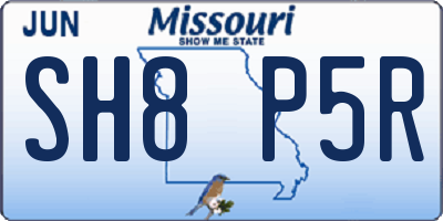 MO license plate SH8P5R