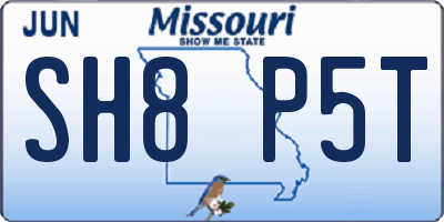 MO license plate SH8P5T