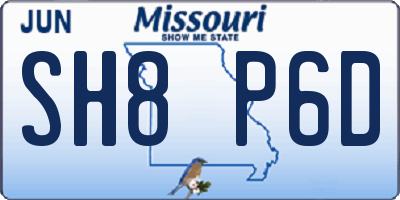 MO license plate SH8P6D