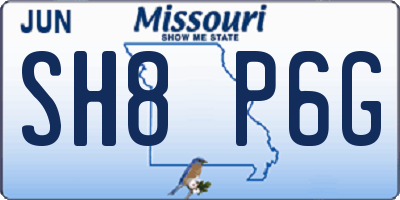 MO license plate SH8P6G