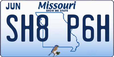 MO license plate SH8P6H