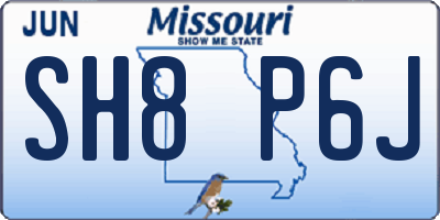 MO license plate SH8P6J