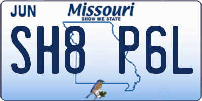 MO license plate SH8P6L