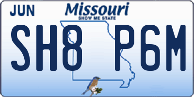 MO license plate SH8P6M