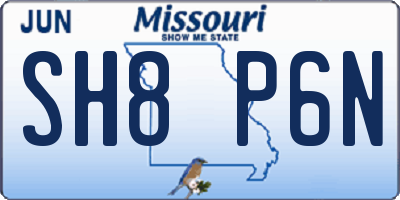MO license plate SH8P6N