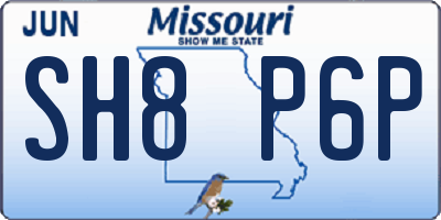 MO license plate SH8P6P