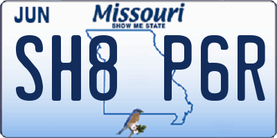 MO license plate SH8P6R