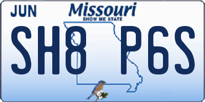 MO license plate SH8P6S