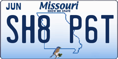 MO license plate SH8P6T