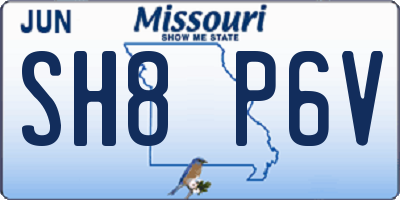 MO license plate SH8P6V