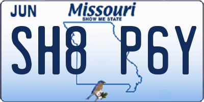 MO license plate SH8P6Y