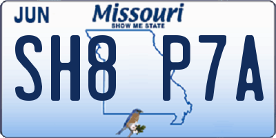 MO license plate SH8P7A