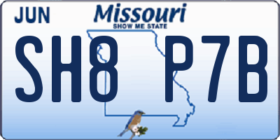 MO license plate SH8P7B