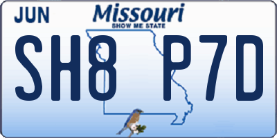 MO license plate SH8P7D