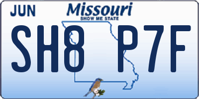 MO license plate SH8P7F