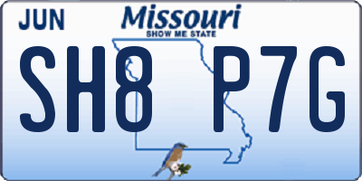 MO license plate SH8P7G