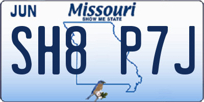 MO license plate SH8P7J