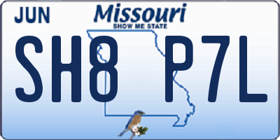 MO license plate SH8P7L