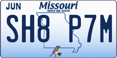 MO license plate SH8P7M