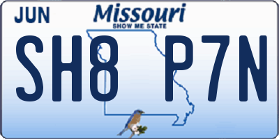 MO license plate SH8P7N