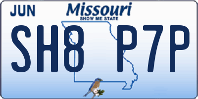 MO license plate SH8P7P