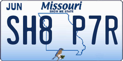 MO license plate SH8P7R