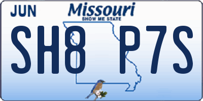 MO license plate SH8P7S