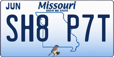 MO license plate SH8P7T