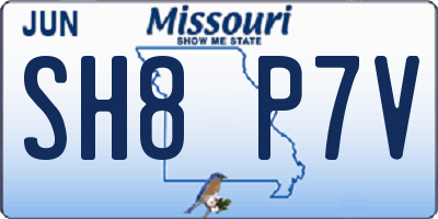 MO license plate SH8P7V