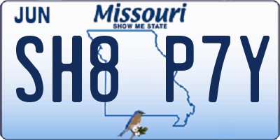 MO license plate SH8P7Y