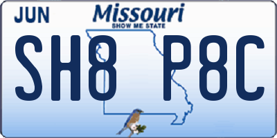 MO license plate SH8P8C
