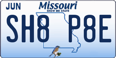 MO license plate SH8P8E