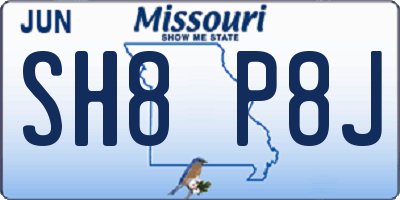 MO license plate SH8P8J