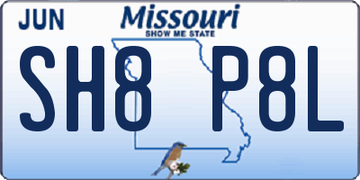 MO license plate SH8P8L