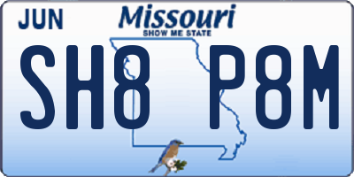 MO license plate SH8P8M