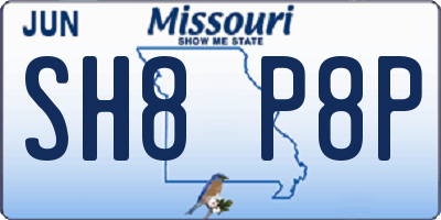 MO license plate SH8P8P