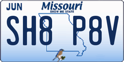 MO license plate SH8P8V
