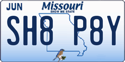 MO license plate SH8P8Y