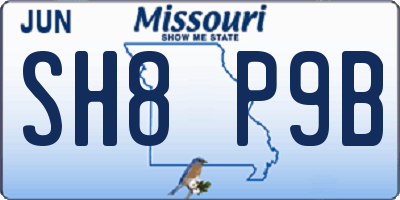 MO license plate SH8P9B
