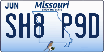 MO license plate SH8P9D