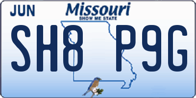 MO license plate SH8P9G