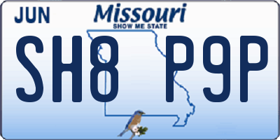 MO license plate SH8P9P