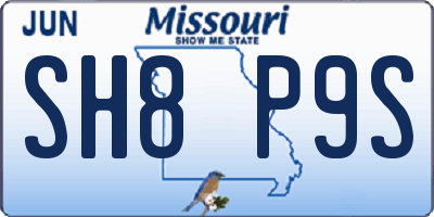 MO license plate SH8P9S