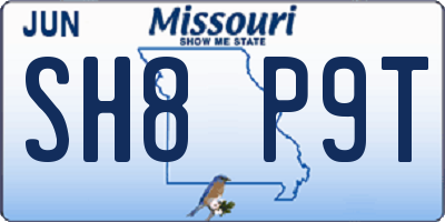 MO license plate SH8P9T