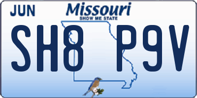 MO license plate SH8P9V