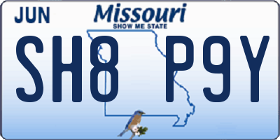 MO license plate SH8P9Y
