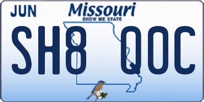 MO license plate SH8Q0C