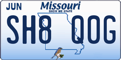 MO license plate SH8Q0G