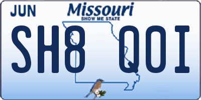 MO license plate SH8Q0I