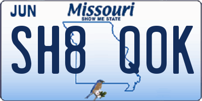 MO license plate SH8Q0K